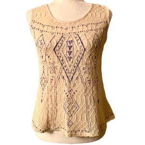 Blu Pepper top cream blue large NWT